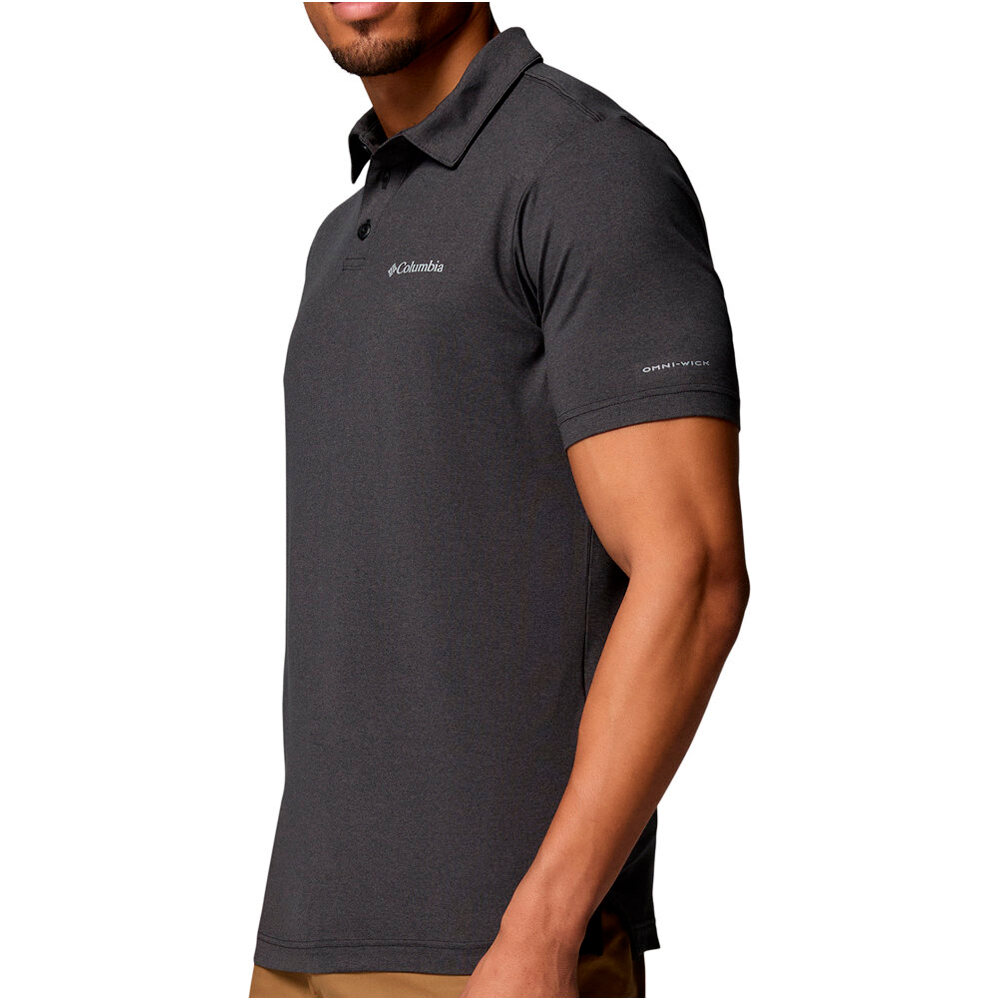 Columbia camiseta montaña manga corta hombre Parsons Point  Polo vista detalle