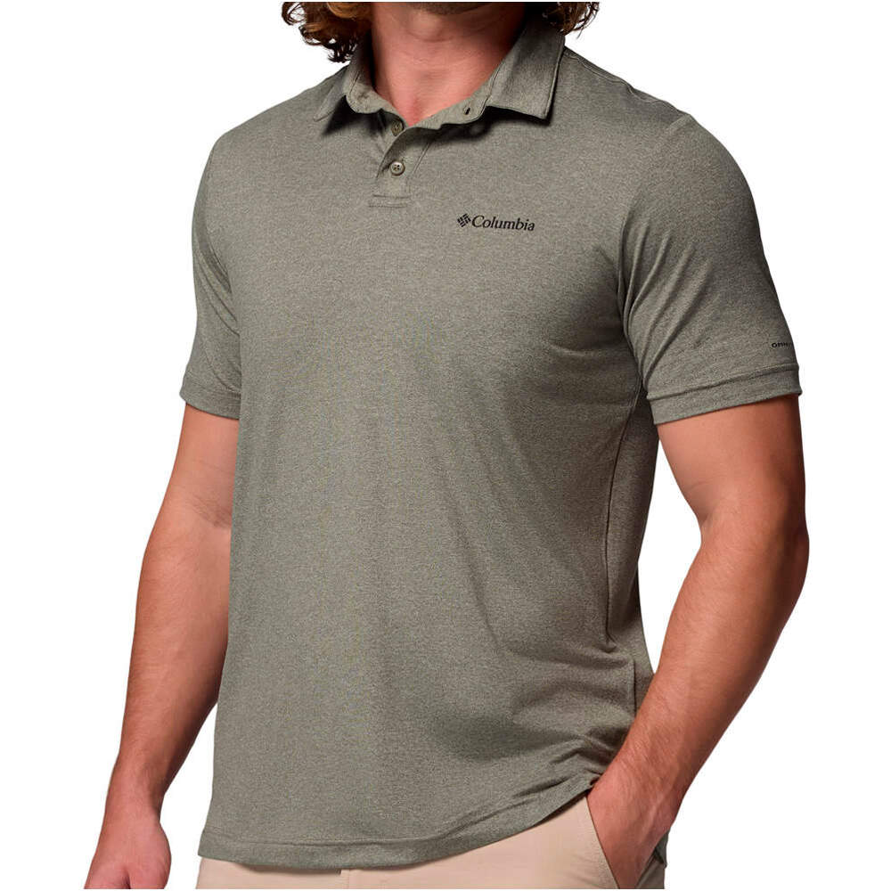 Columbia camiseta montaña manga corta hombre Parsons Point  Polo vista detalle