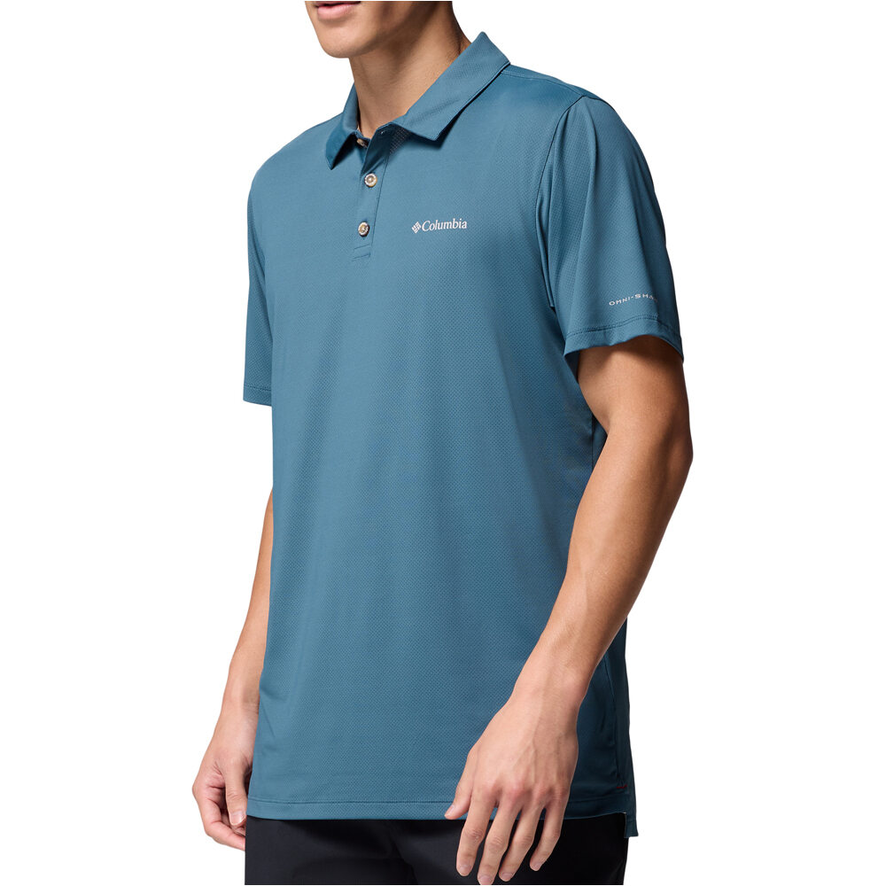 Columbia camiseta montaña manga corta hombre Tech Trail Utility Polo vista detalle
