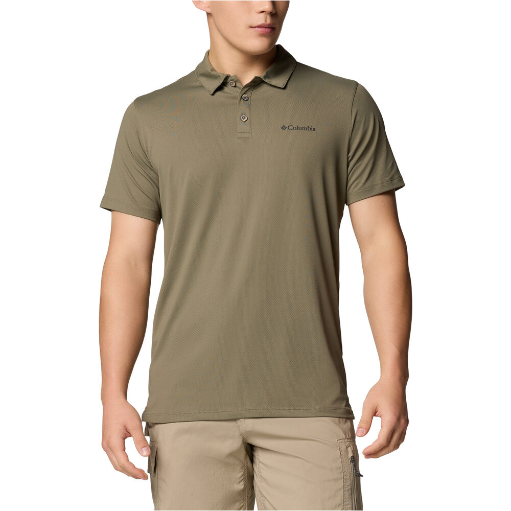 Columbia camiseta montaña manga corta hombre Tech Trail Utility Polo vista frontal