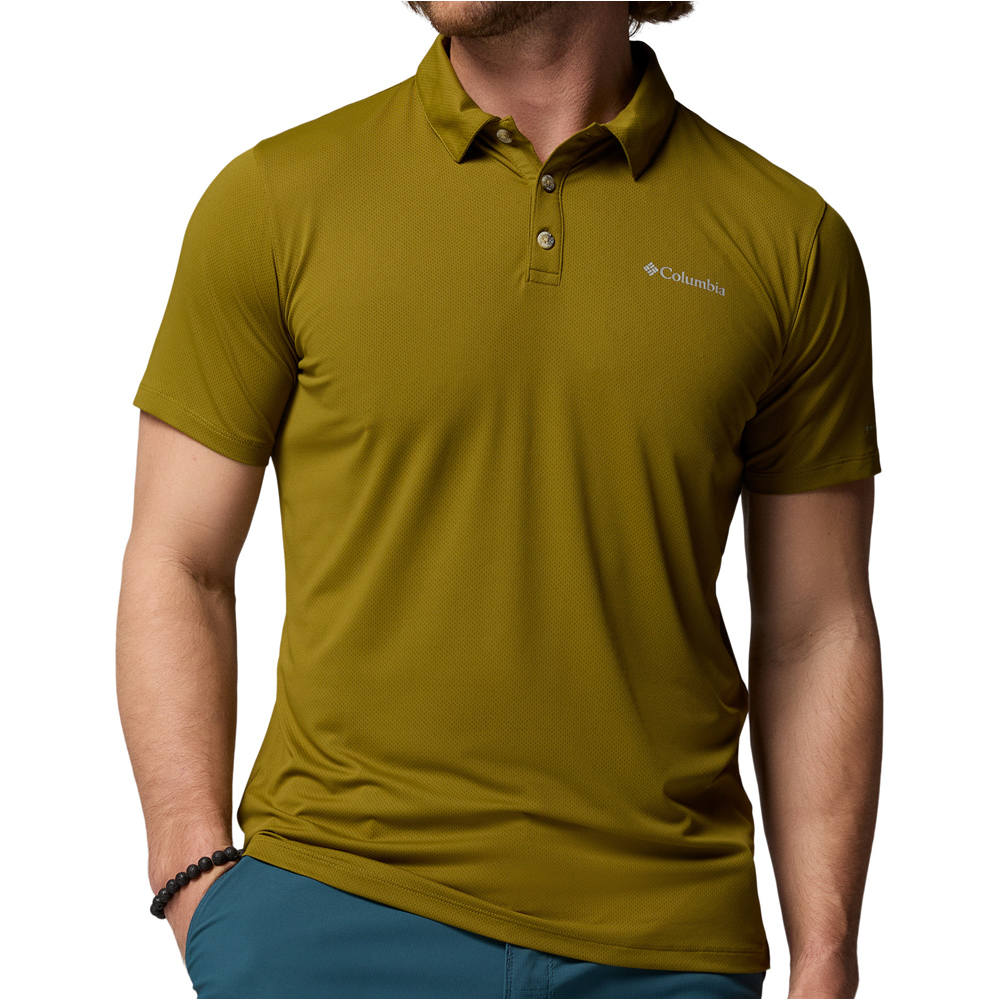 Columbia camiseta montaña manga corta hombre Tech Trail Utility Polo vista frontal