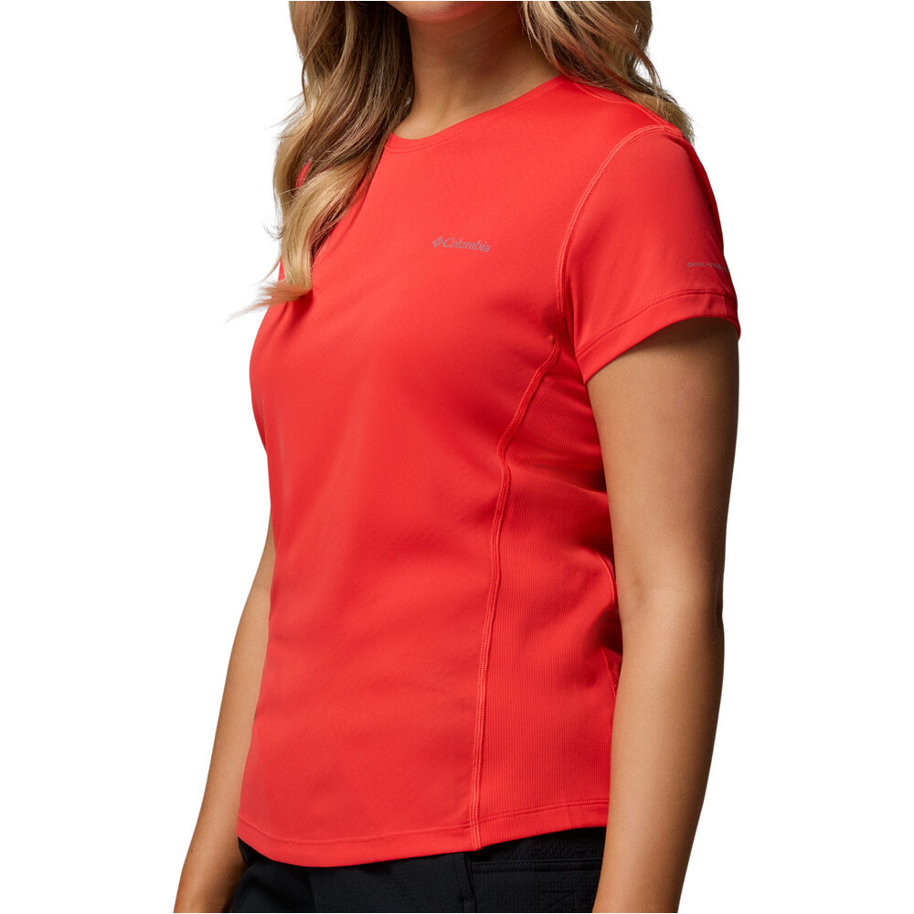 Columbia camiseta montaña manga corta mujer Zero Rules  Light SS Crew vista detalle
