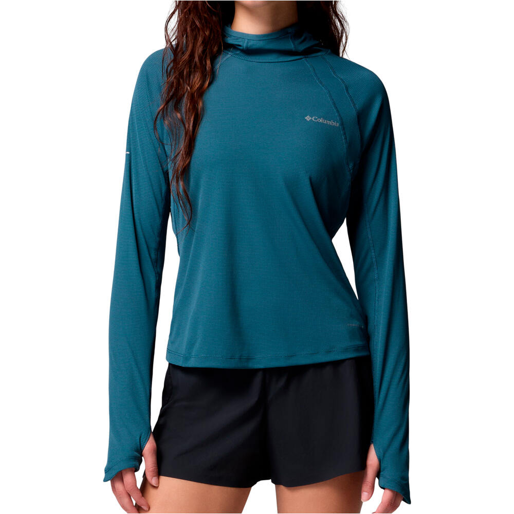 Columbia camiseta montaña manga larga mujer Stealth Spring LS Hoodie vista frontal
