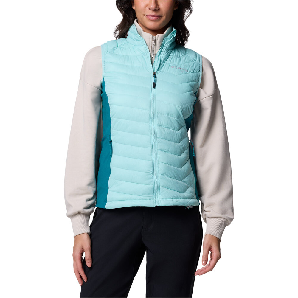 Columbia chaleco outdoor mujer Powder Pass II Hybrid Vest vista frontal