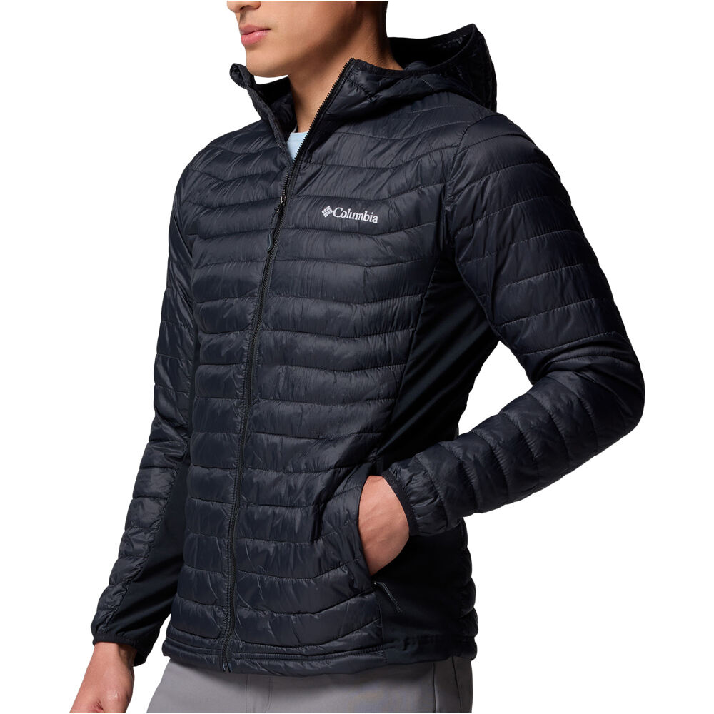 Columbia chaqueta outdoor hombre Powder Pass Hybrid Hooded Jacket vista detalle