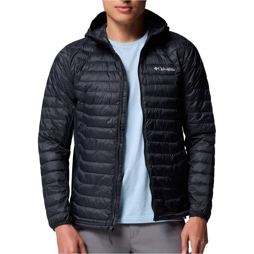 Columbia chaqueta outdoor hombre Powder Pass Hybrid Hooded Jacket vista frontal