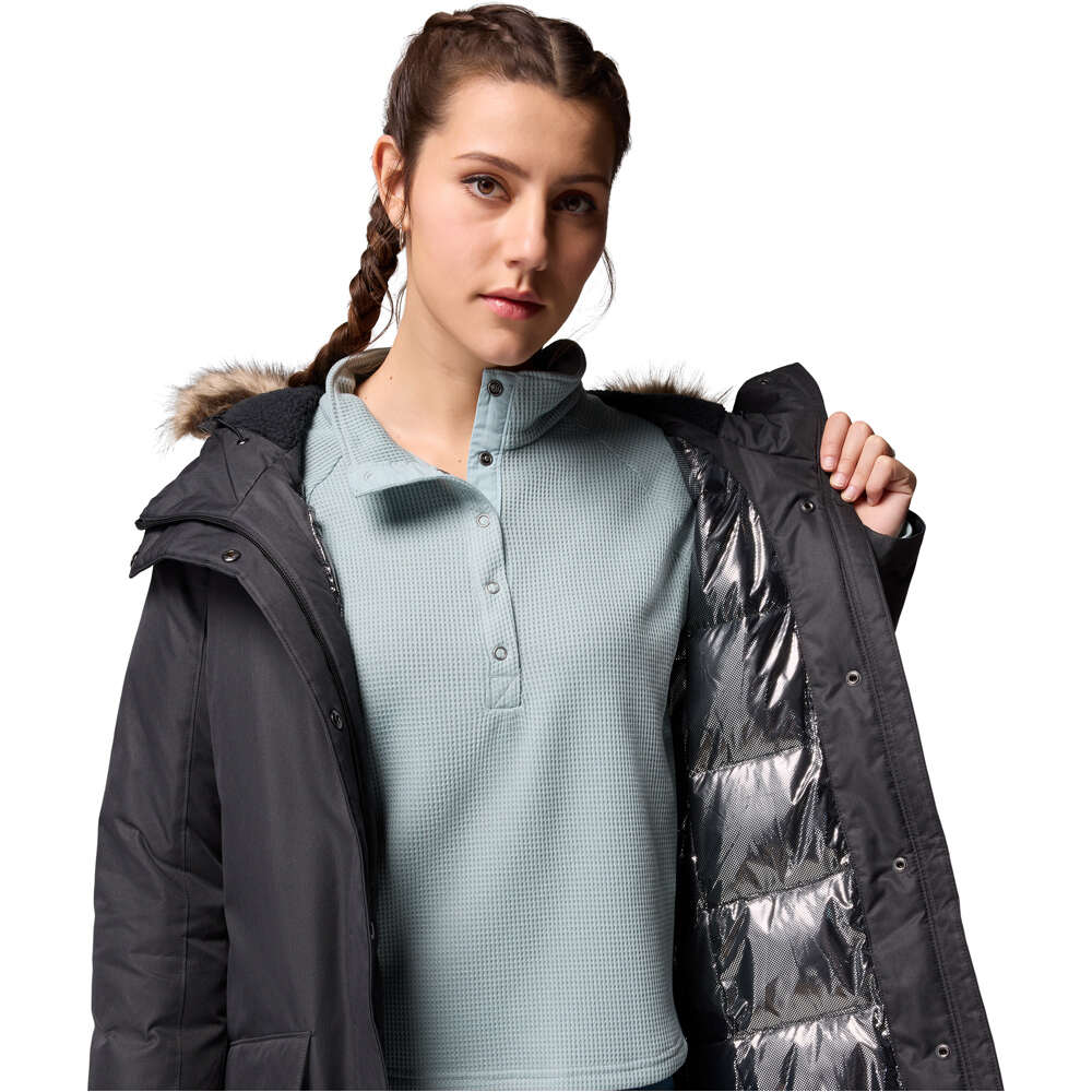 Columbia chaqueta outdoor mujer Suttle Mountain Long Insulated Jacket vista detalle