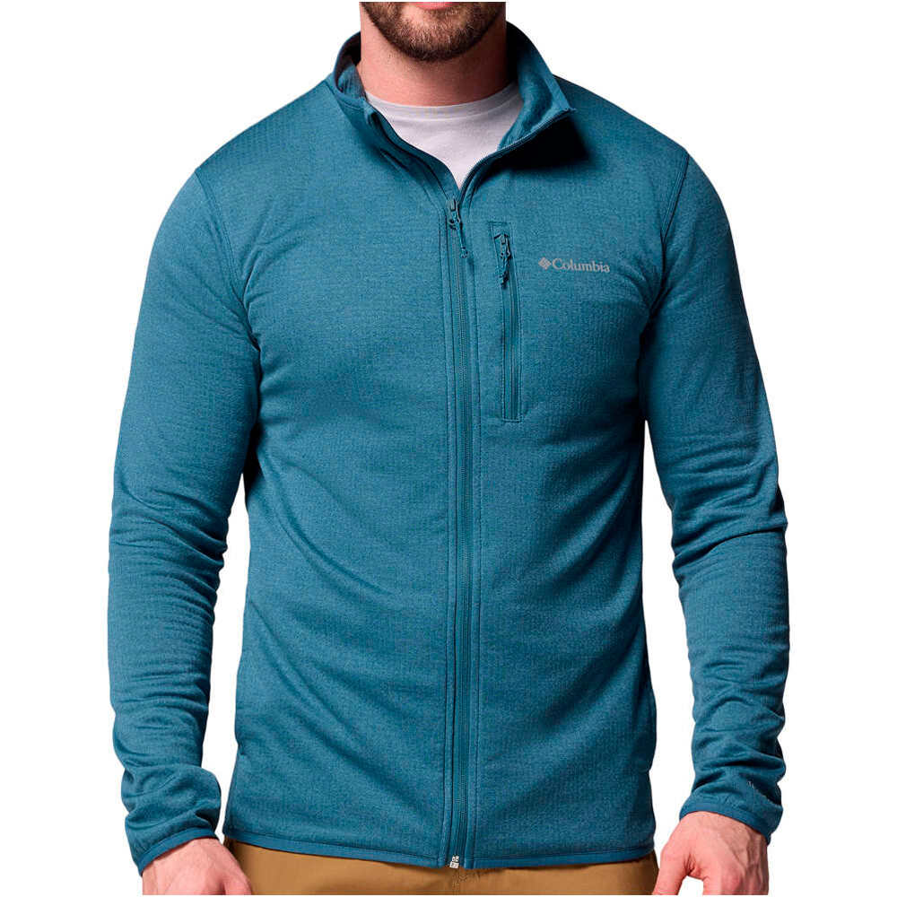 Columbia chaqueta softshell hombre Essential Hike  Grid Fleece Full Zip vista frontal