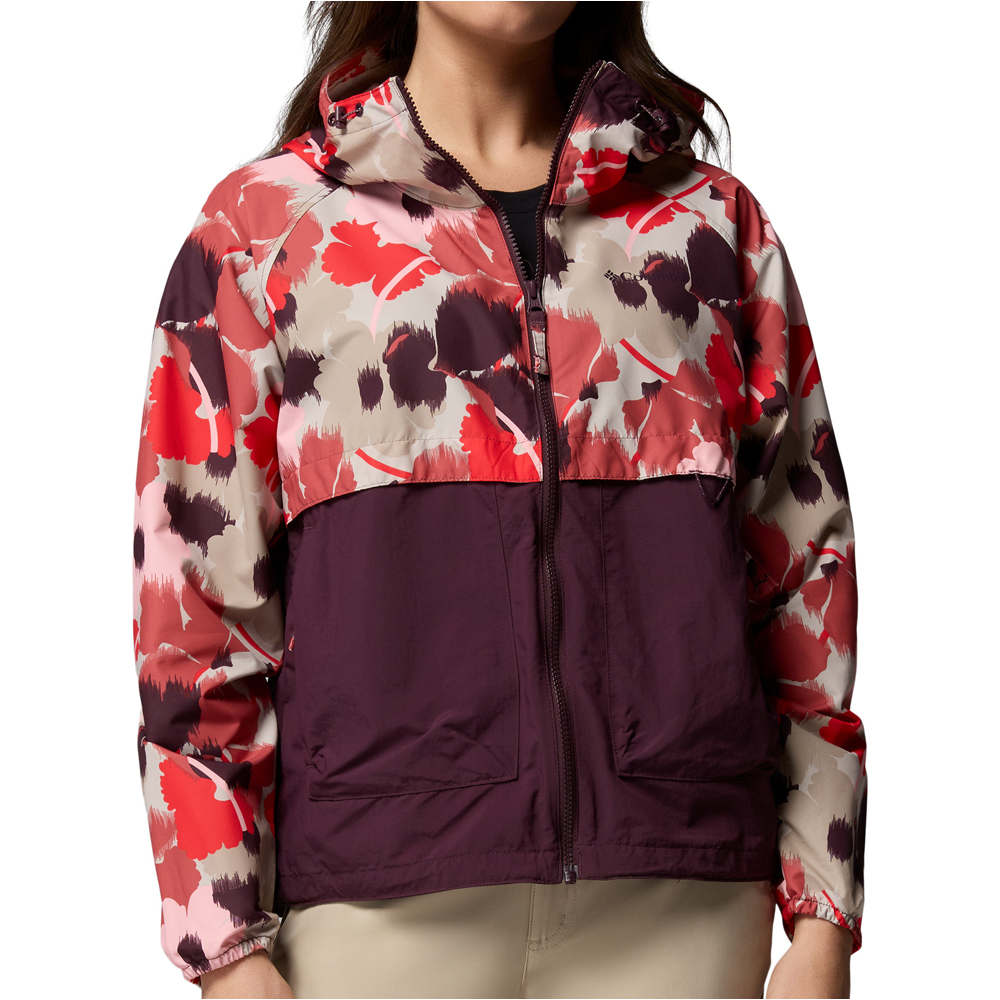 Columbia chaqueta softshell mujer Spire Valley Printed Windbreaker vista frontal