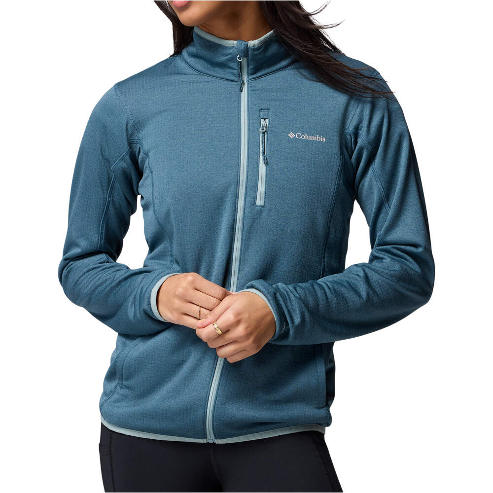 Columbia forro polar mujer Essential Hike  Grid Fleece Full Zip vista frontal