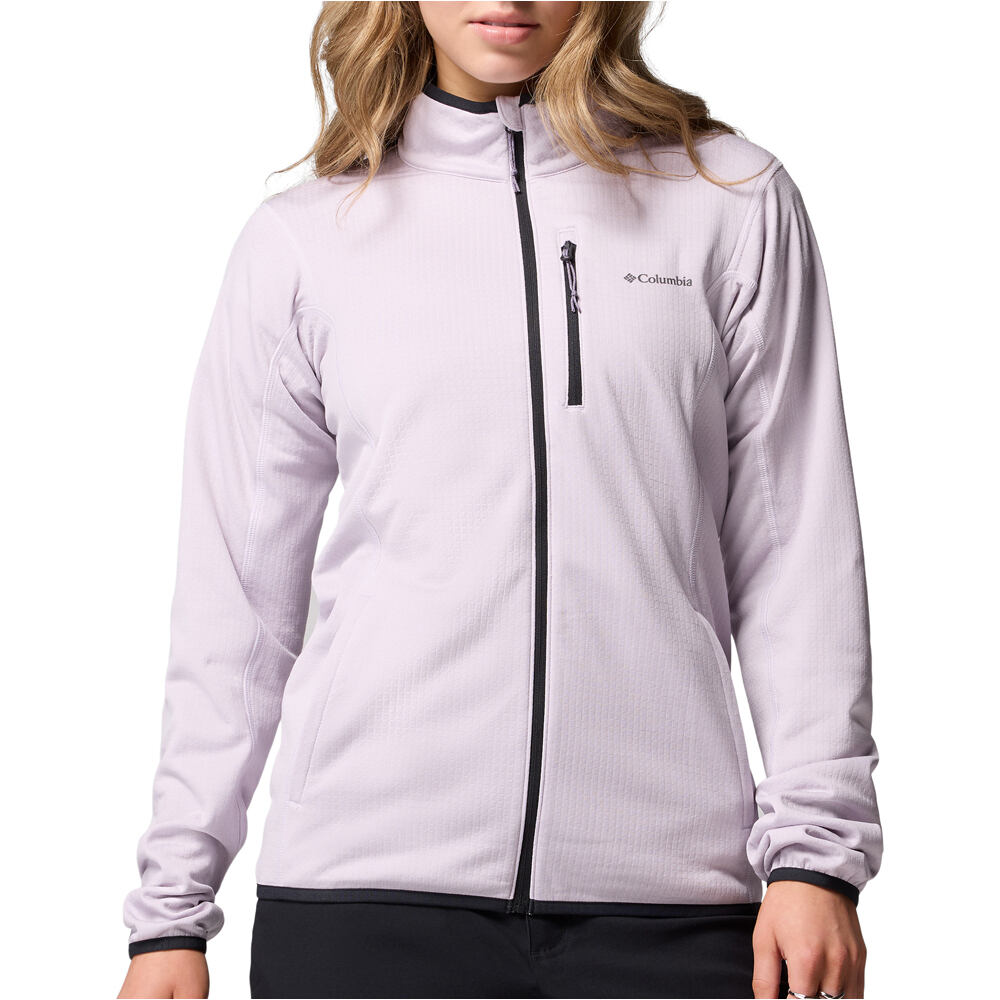 Columbia forro polar mujer Essential Hike Grid Fleece Full Zip vista frontal