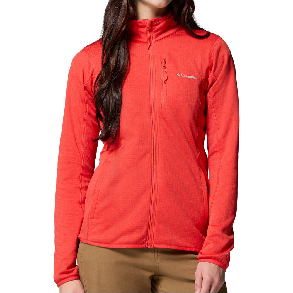 Columbia forro polar mujer Essential Hike Grid Fleece Full Zip vista frontal
