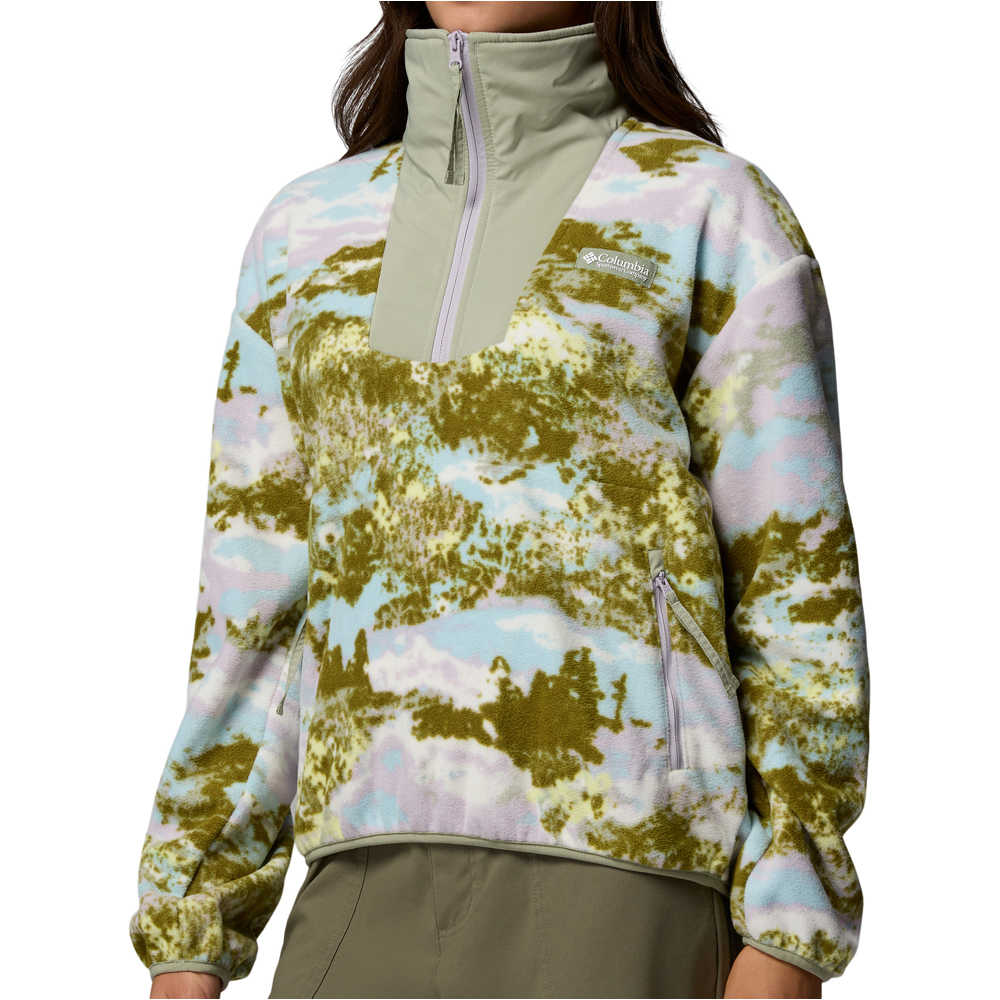 Columbia forro polar mujer Sequoia Grove Printed Half Zip vista detalle