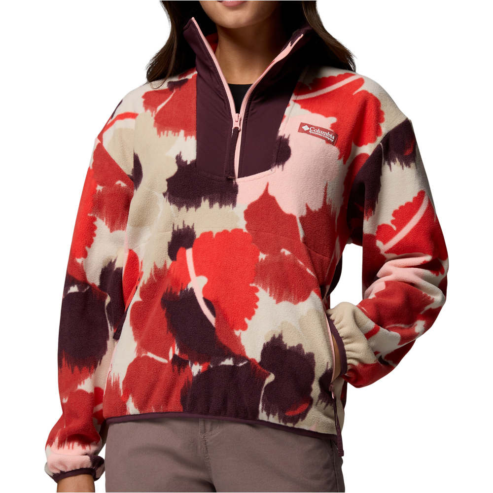 Columbia forro polar mujer Sequoia Grove Printed Half Zip vista frontal