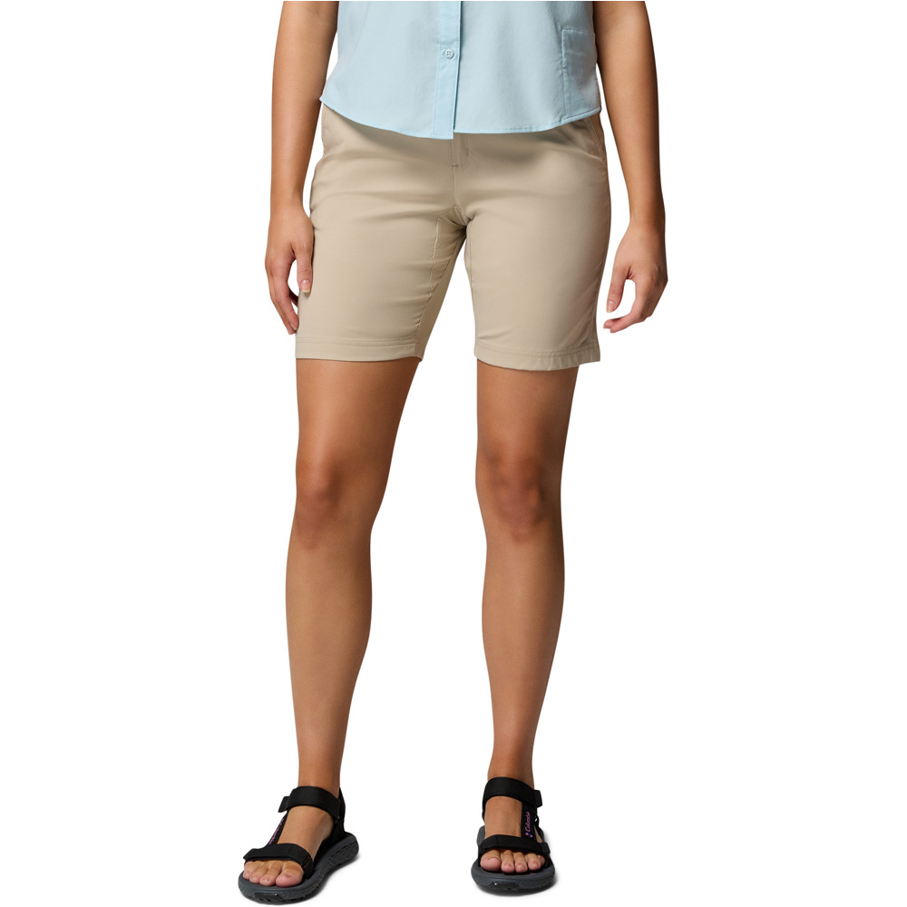 Columbia pantalón corto montaña mujer Leslie Falls  Long Short II vista frontal