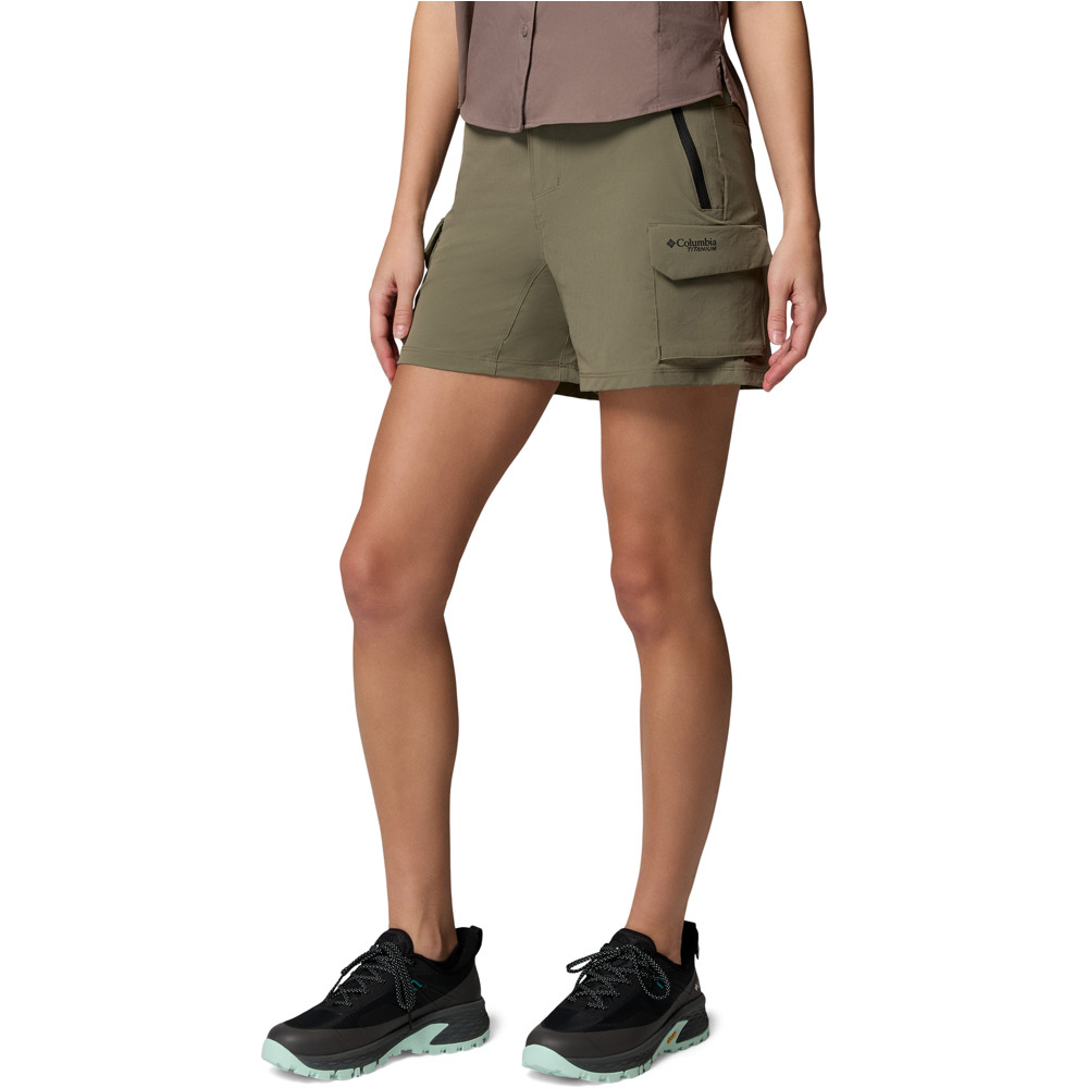 Columbia pantalón corto montaña mujer Silver Ridge Elite Short vista detalle