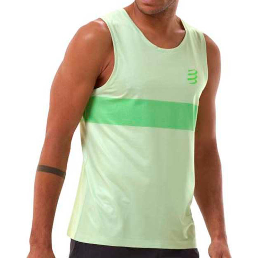 Compressport camisetas trail running tirantes hombre PERFORMANCE SINGLET M vista frontal