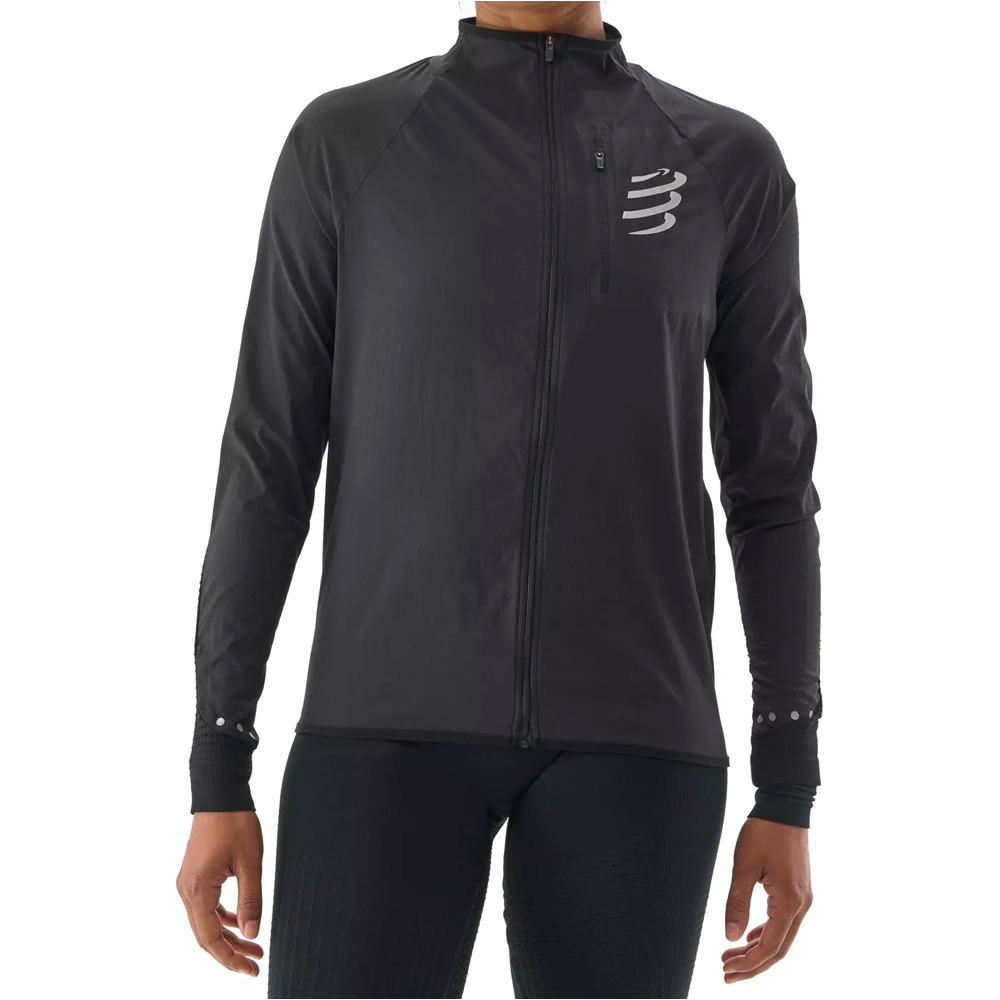 Compressport CHAQUETA TRAIL RUNNING MUJER Hurricane Windproof Jacket W vista frontal