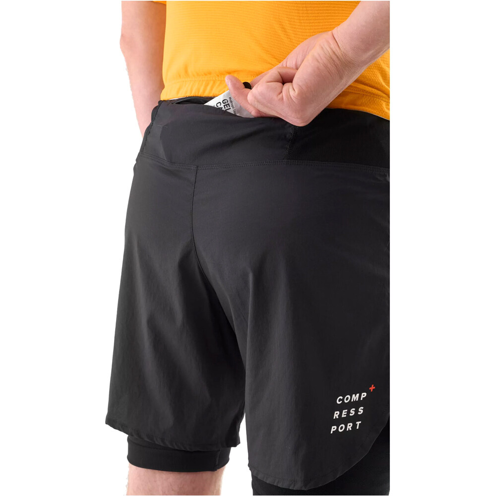 Compressport pantalón running hombre TRAIL RACING 2-IN-1 SHORT M vista detalle