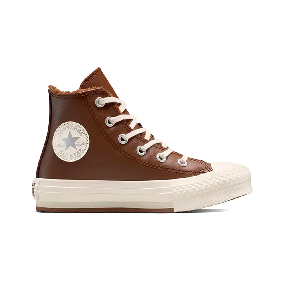 Converse zapatilla moda niño CHUCK TAYLOR ALL STAR LIFT FUZZY-LINING PLATFORM lateral exterior