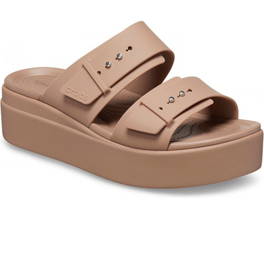 Crocs zueco mujer Brooklyn Buckle Low Wedge W lateral interior