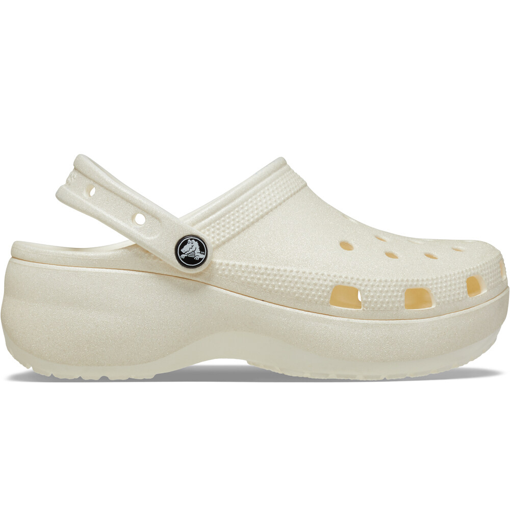Crocs zueco mujer Classic Platform Glitter Clog W lateral exterior