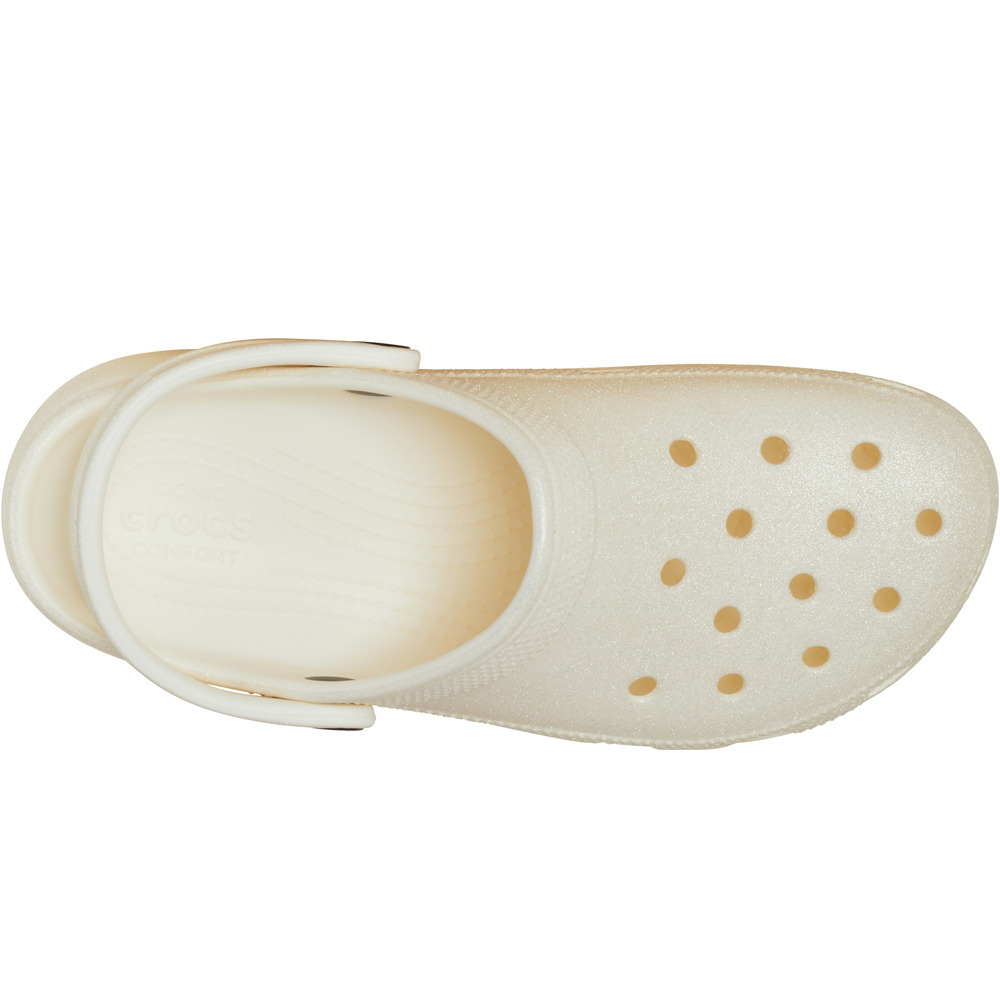 Crocs zueco mujer Classic Platform Glitter Clog W puntera