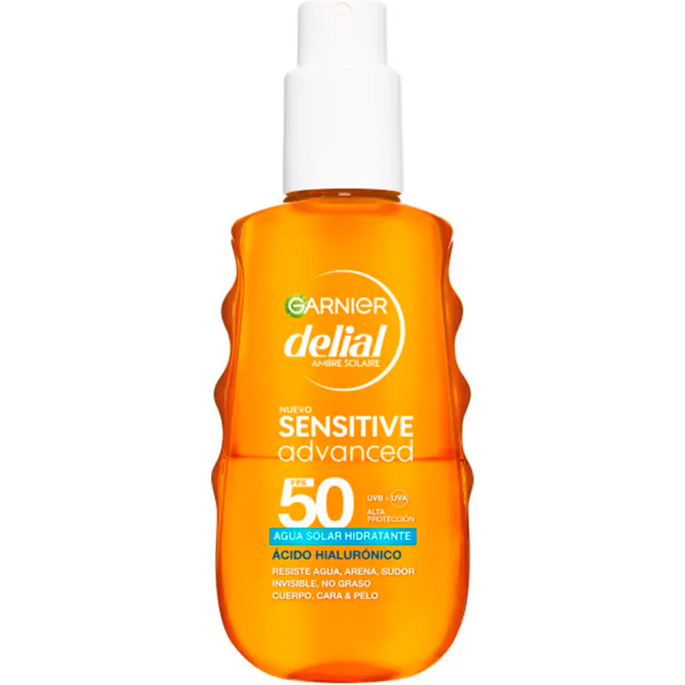 Delial protección solar corporal Agua solar Sensitive Advanced IP50 vista frontal