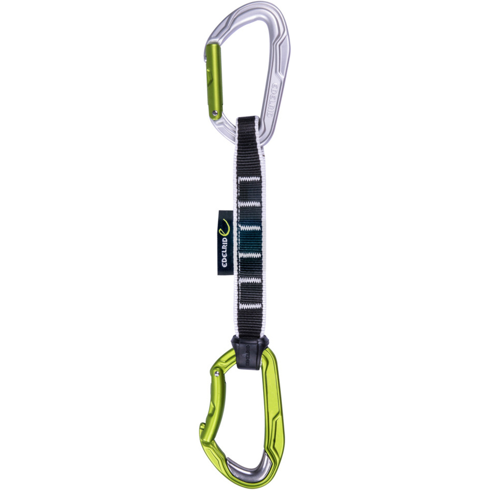 Edelrid mosquetón escalada BULLETPROOF SET II 18 cm Night cinta express CE vista frontal