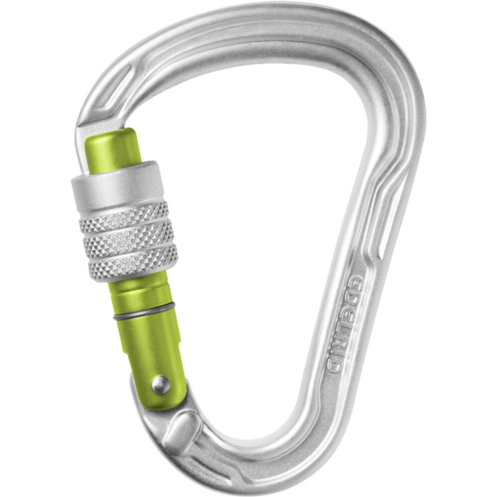 Edelrid mosquetón seguridad HMS STRIKE SCREW II Silver mosquetn CE vista frontal