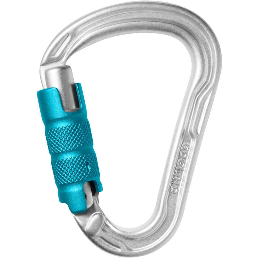 Edelrid mosquetón seguridad HMS STRIKE TRIPLE II Silver mosquetn CE vista frontal