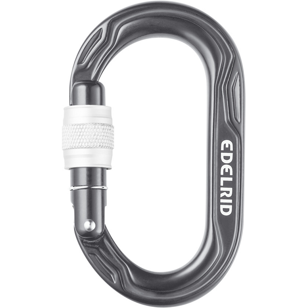 Edelrid mosquetón seguridad KIWI SCREW Anthracite mosquetn CE vista frontal