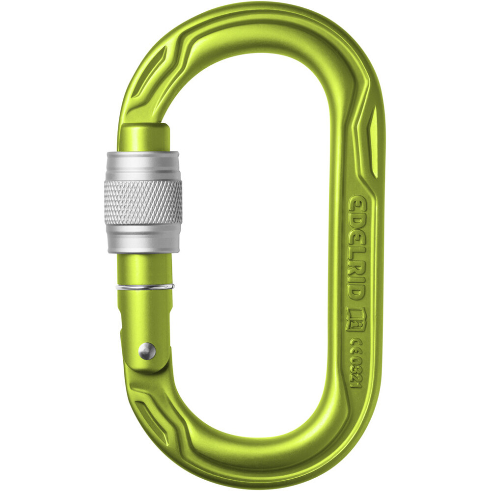 Edelrid mosquetón seguridad OVAL POWER 2500 SCREW Oasis mosquetn CE vista frontal
