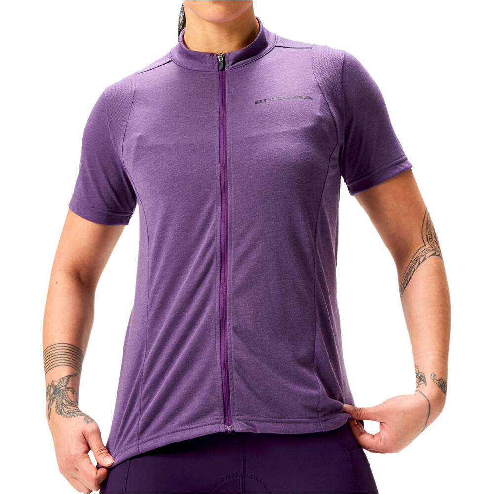 Endura maillot manga corta mujer Women's Loop S/S Zipped Jersey vista frontal