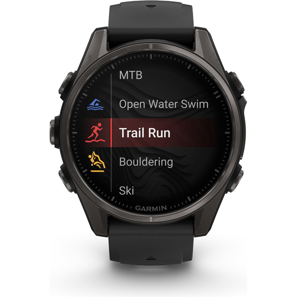 Garmin pulsómetros con gps fenix 8 43mm,AMOLED,Saph,CrbnGry Ti/Blk, 05
