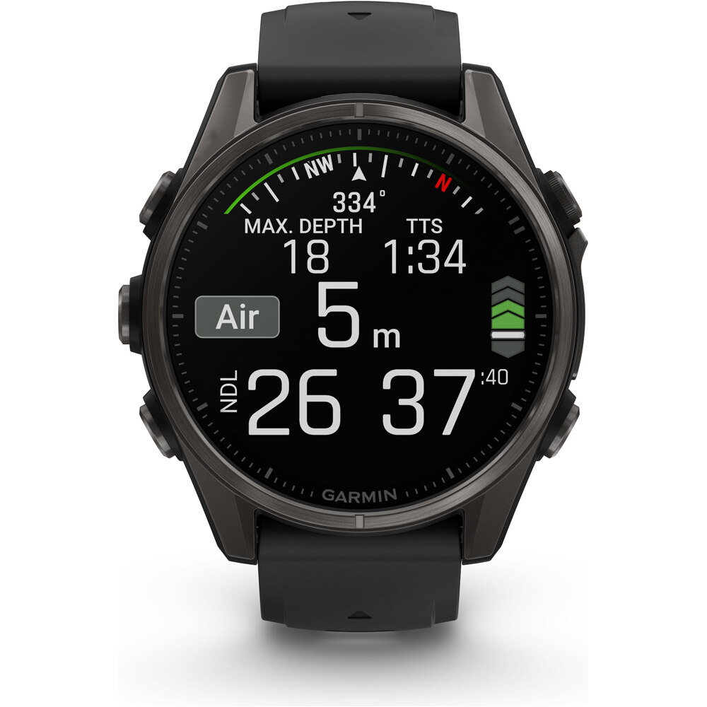 Garmin pulsómetros con gps fenix 8 43mm,AMOLED,Saph,CrbnGry Ti/Blk, 06
