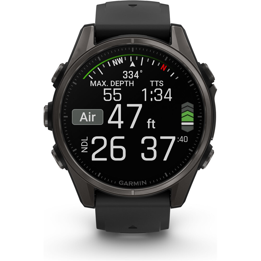 Garmin pulsómetros con gps fenix 8 43mm,AMOLED,Saph,CrbnGry Ti/Blk, 07