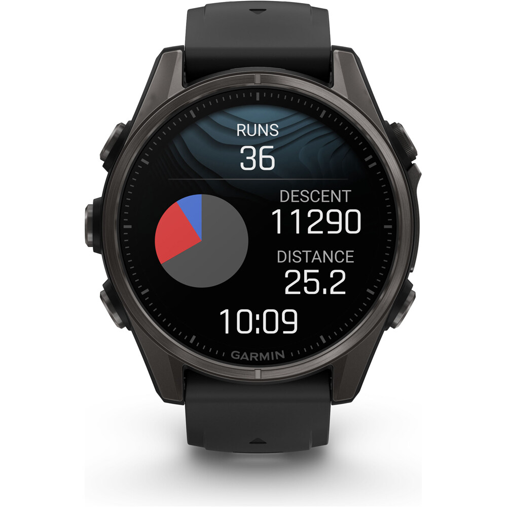 Garmin pulsómetros con gps fenix 8 43mm,AMOLED,Saph,CrbnGry Ti/Blk, 08