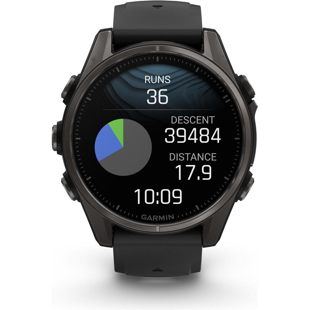 Garmin pulsómetros con gps fenix 8 43mm,AMOLED,Saph,CrbnGry Ti/Blk, 09