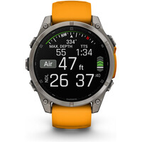 Garmin pulsómetros con gps fenix 8 47mm,AMOLED,Saph,Ti/Bare/Grpht,S 08