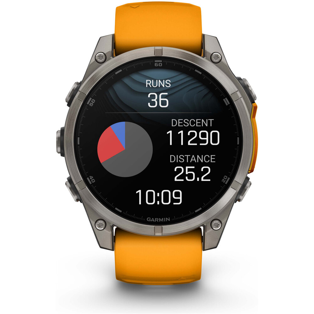 Garmin pulsómetros con gps fenix 8 47mm,AMOLED,Saph,Ti/Bare/Grpht,S 09