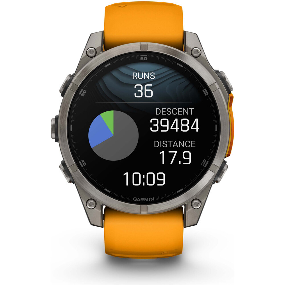 Garmin pulsómetros con gps fenix 8 47mm,AMOLED,Saph,Ti/Bare/Grpht,S 10