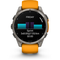 Garmin pulsómetros con gps fenix 8 47mm,AMOLED,Saph,Ti/Bare/Grpht,S 11