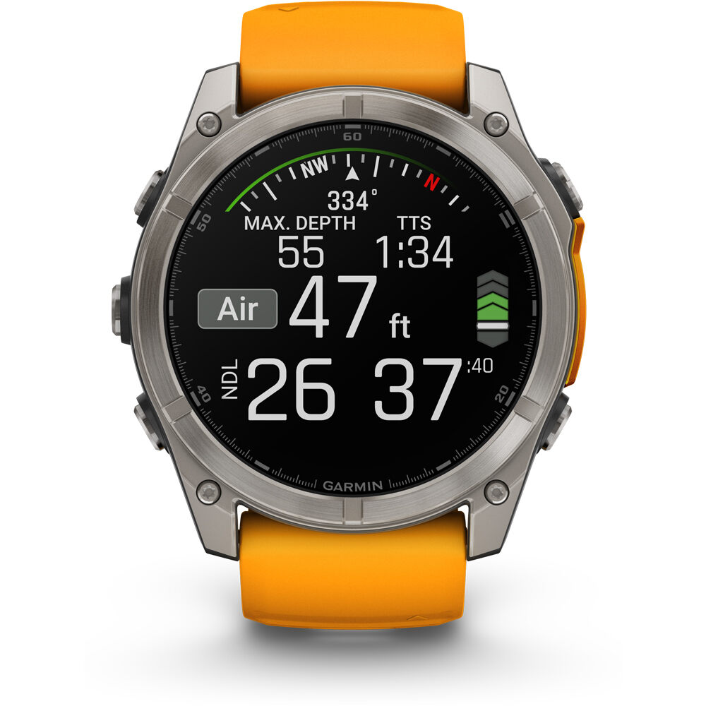 Garmin pulsómetros con gps fenix 8 51mm,AMOLED,Sapphire/Ti/Bare/Gra 08
