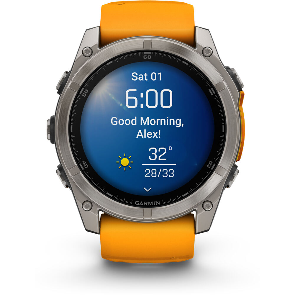 Garmin pulsómetros con gps fenix 8 51mm,AMOLED,Sapphire/Ti/Bare/Gra 12