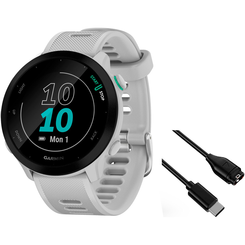 Garmin pulsómetros con gps FORERUNNER 55 BLANCO vista frontal