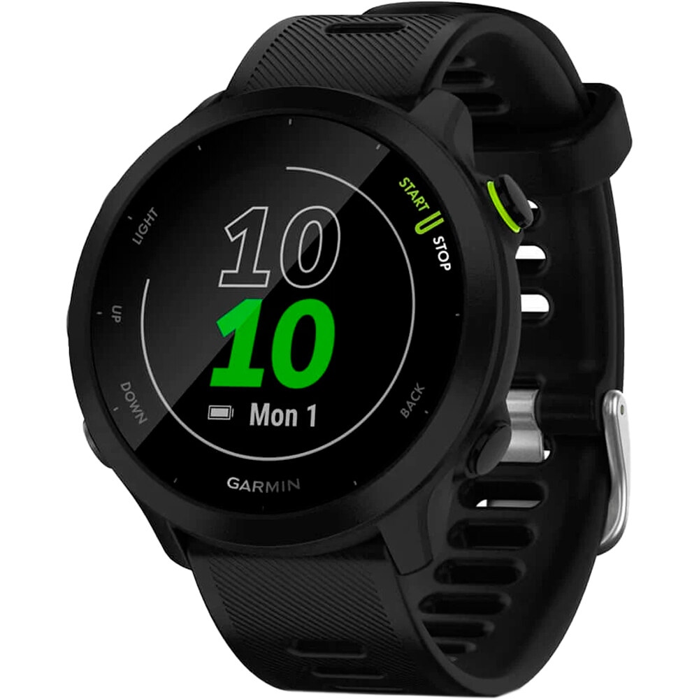 Garmin pulsómetros con gps FORERUNNER 55 NEGRO vista frontal