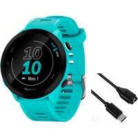 Garmin pulsómetros con gps FORERUNNER 55 TURQUESA vista frontal