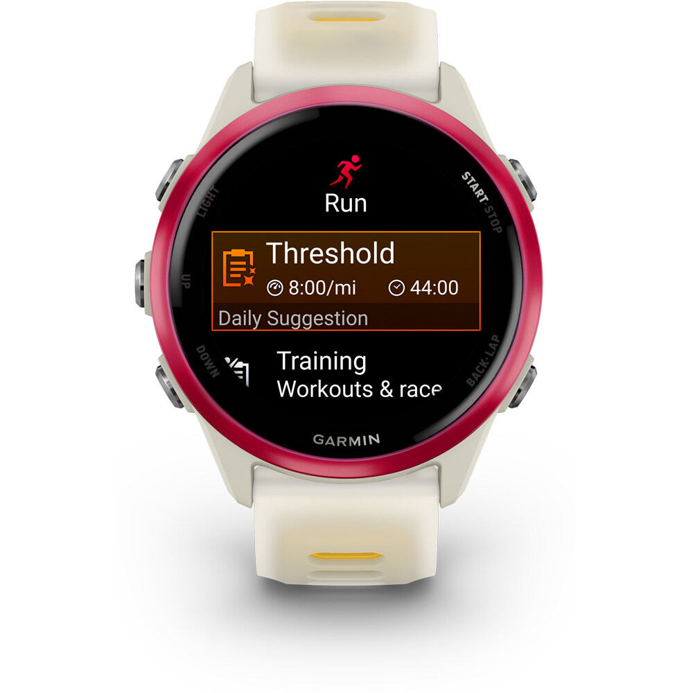 Garmin pulsómetros con gps Forerunner 570 42mm Beige/Naranja 04