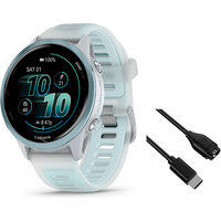 Garmin pulsómetros con gps Forerunner 570 42mm Blanco/Azul vista frontal